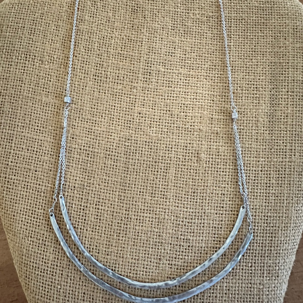 Artisan Crafted Double Bar Necklace in sterling silver